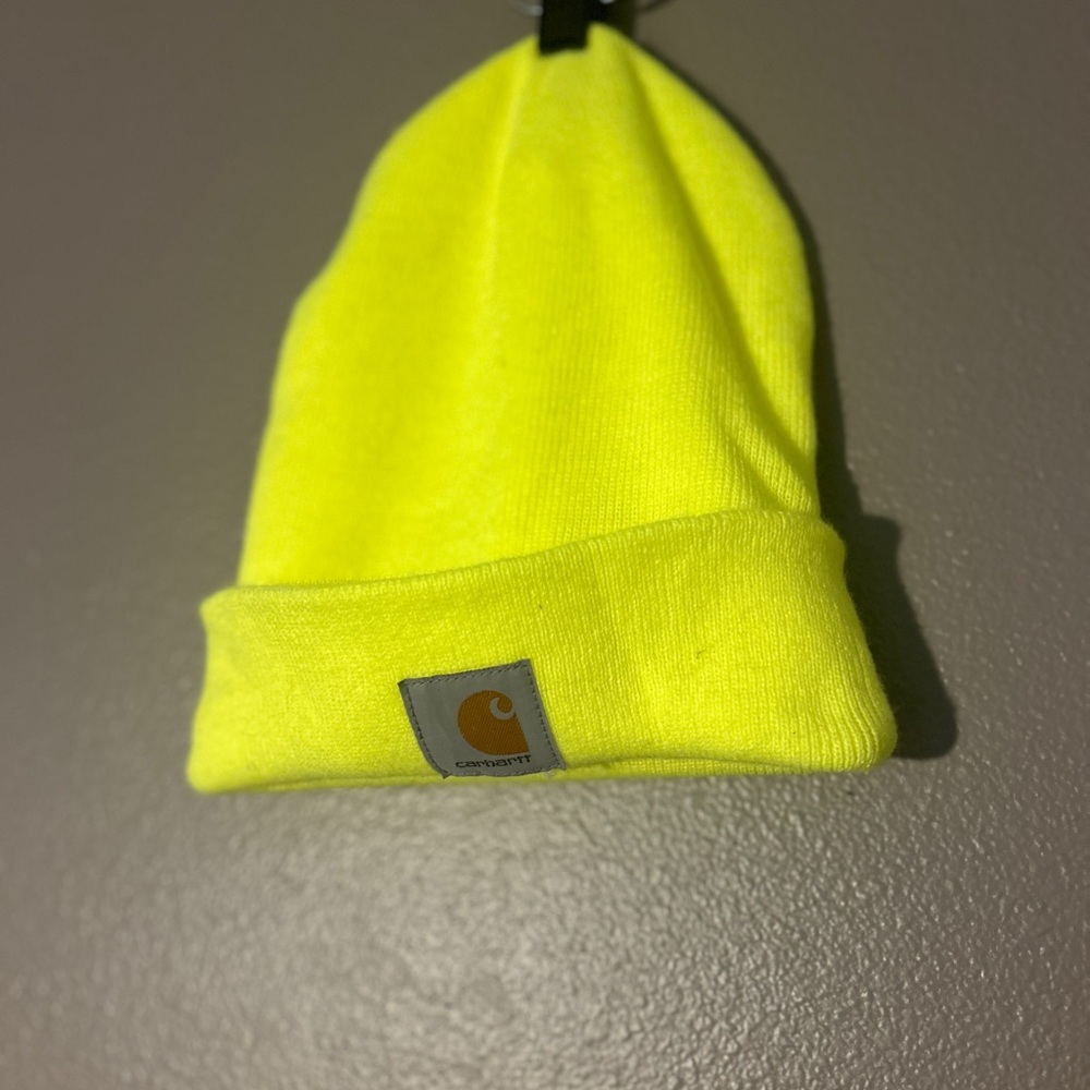 Carhartt Yellow Beanie Hat Unisex Adults Solid Pattern One Size Stylish Winter